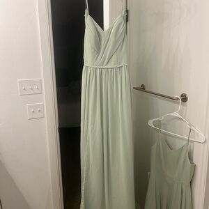 Azazie Mint Green Maxi Dress with Spaghetti Straps